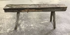 Primitive Hand Made Pig Bench