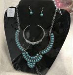 Turquoise Neclace, Earrings, and Bracelet