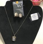 Abolona Shell Cameo Necklace and Earrings