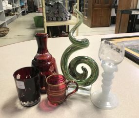 Bohemian Cranberry, Art Glass, and Venetiam