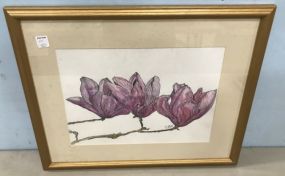 Drawing and Watercolor of Flowers by Elizabeth Hilton