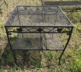 Black Wrought Iron Two Tier Table