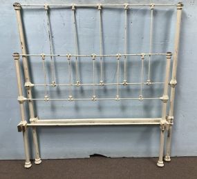 Antique Painted White Iron Bed