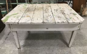 Hand Made Painted Wood Coffee Table