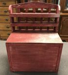 Hand Made Red Painted Storage Trunk