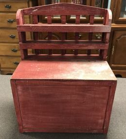 Hand Made Red Painted Storage Trunk