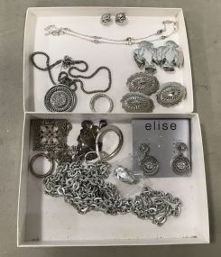 Group of Silver Tone Jewelry Pieces