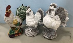 Hand Painted Ceramic Roosters