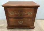 Vintage Pine Two Drawer Nightstand