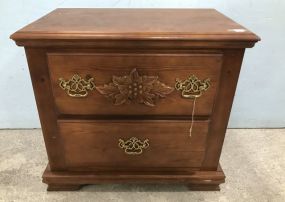 Vintage Pine Two Drawer Nightstand