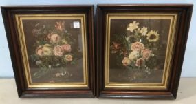 Two Framed Bouquet Still Life Painting Prints