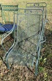 Two Wrought Iron Patio Arm Chairs