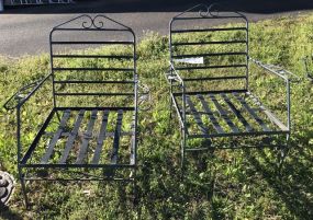 Pair of Metal Arm Patio Chairs