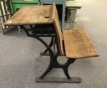 Antique Child's School Desk Section