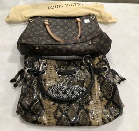 Faux Louis Vunton Purse and Rattle Snake Skin Purse