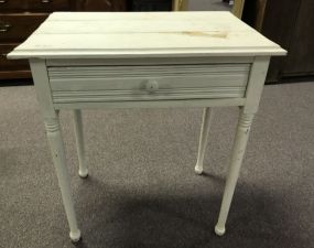 Old Painted White Side Table