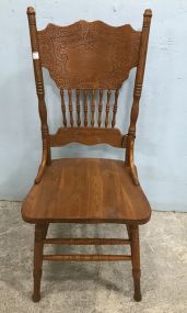 Vintage Oak Pressed Back Side Chair