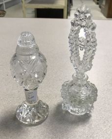 Crystal Perfume Bottle and Pepper Shaker