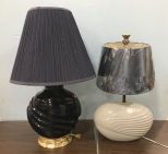Two Glass Vase Style Table Lamps