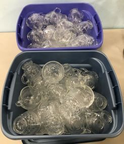 Large Collection of Clear Glass Punch Cups