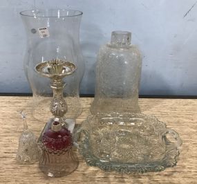Glass Shades, Dish, Candle holder, and Bell