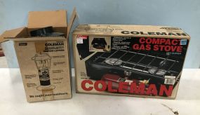 Compact Gas Stove and Coleman Propane Lantern