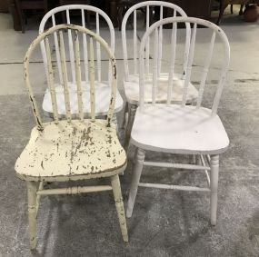 Set of Four Bow-Back Old Side Chairs