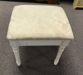 French Provincial White Painted Stool