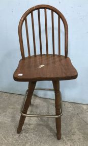 Vintage Windsor Style Oak Bar Stool