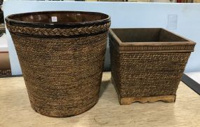 Two Decorative Woven Planters