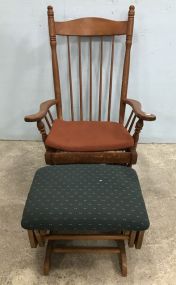 Vintage Platform Rocker with Glider Ottoman