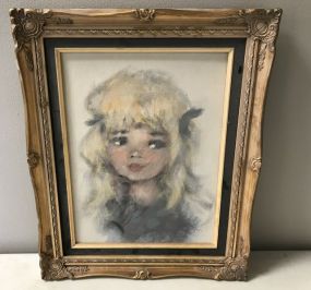 Pastel Painting of Young Girl