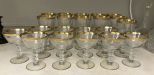 Gold Rim Clear Glass Stemware