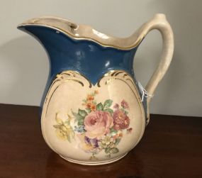 Hand Painted Porcelain Floral Pitcher