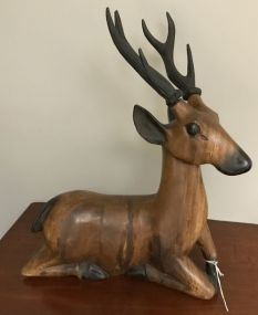 Wood Carved Decor Deer