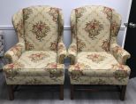 Pair of Upholstered Wing Back Chairs