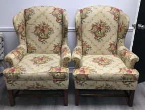 Pair of Upholstered Wing Back Chairs