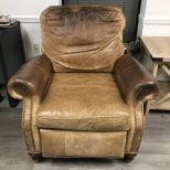 Worn Leather Arm Recliner