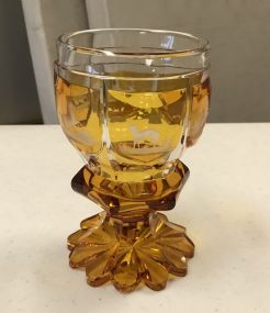 Glass Amber Art Cup