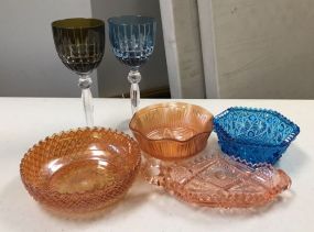 Colorful Glass Cups and Bowls