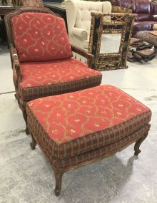 Sherrill French Style Arm Chair and Ottoman