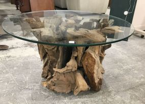 New Drift Wood Glass Top Coffee Table
