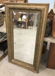 Vintage Antique Gold Framed Beveled Mirror