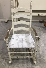 Vintage Painted Slat Back Rocker