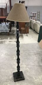 Painted Black Wood Floor Lamp