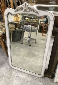 Painted White Beveled Mirror