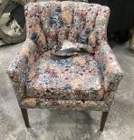 Floral Upholstered Club Chair