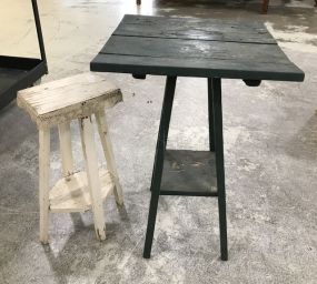Two Small Hand Made Lamp Tables