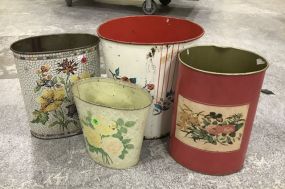 Group of Collectible Vintage Trash Cans