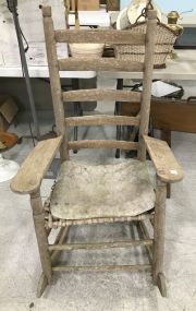 Primitive Slat Back Arm Rocking Chair